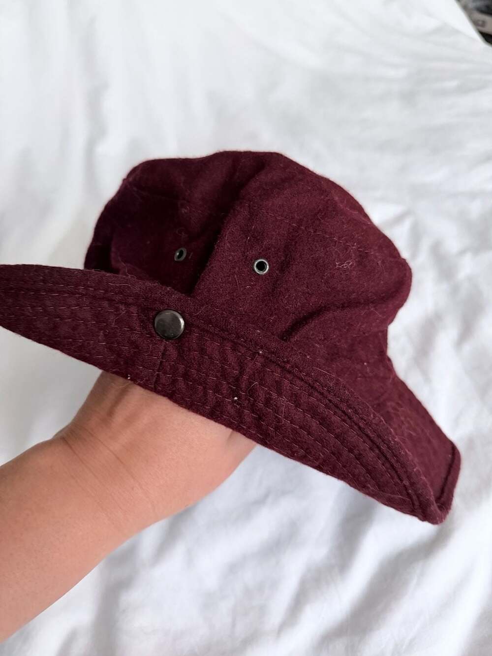 Cambridge Collection by Schuman & Sullivan Maroon Wool Bucket Hat